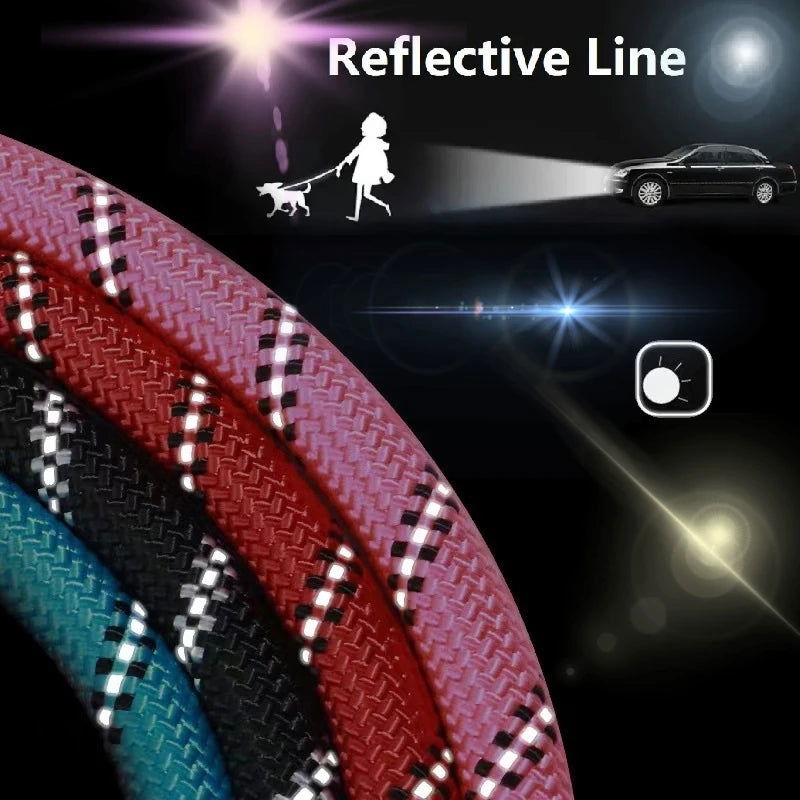 Strong Reflective Dog leash with Soft Handle -