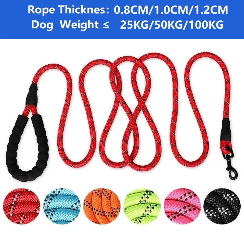 Strong Reflective Dog leash with Soft Handle -