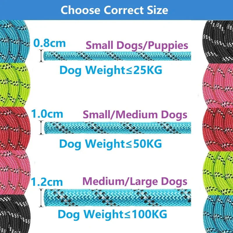 Strong Reflective Dog leash with Soft Handle -