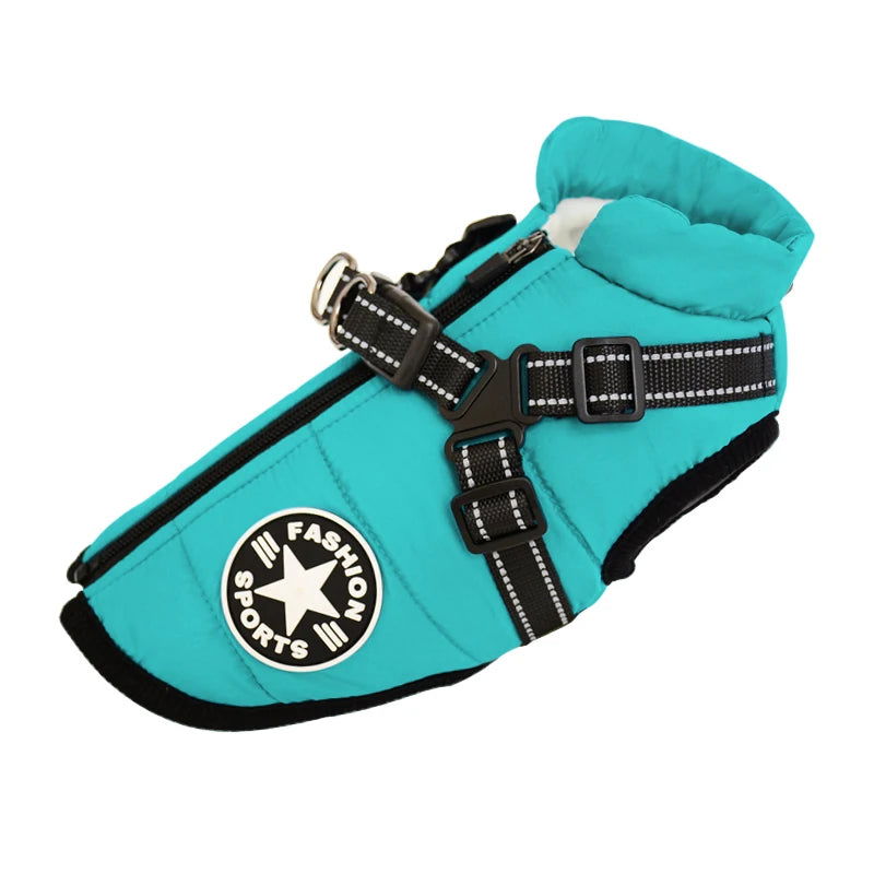 Waterproof Dog Jacket With Harness -