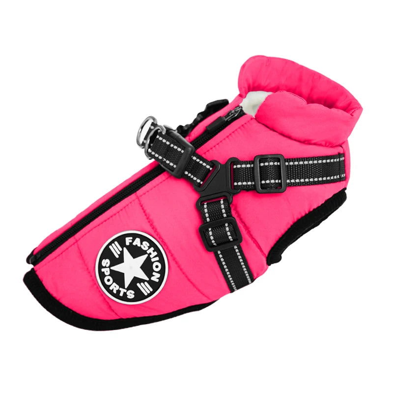 Waterproof Dog Jacket With Harness -