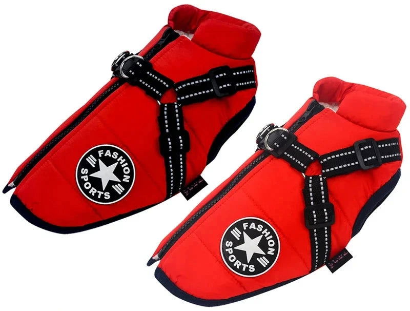 Waterproof Dog Jacket With Harness -