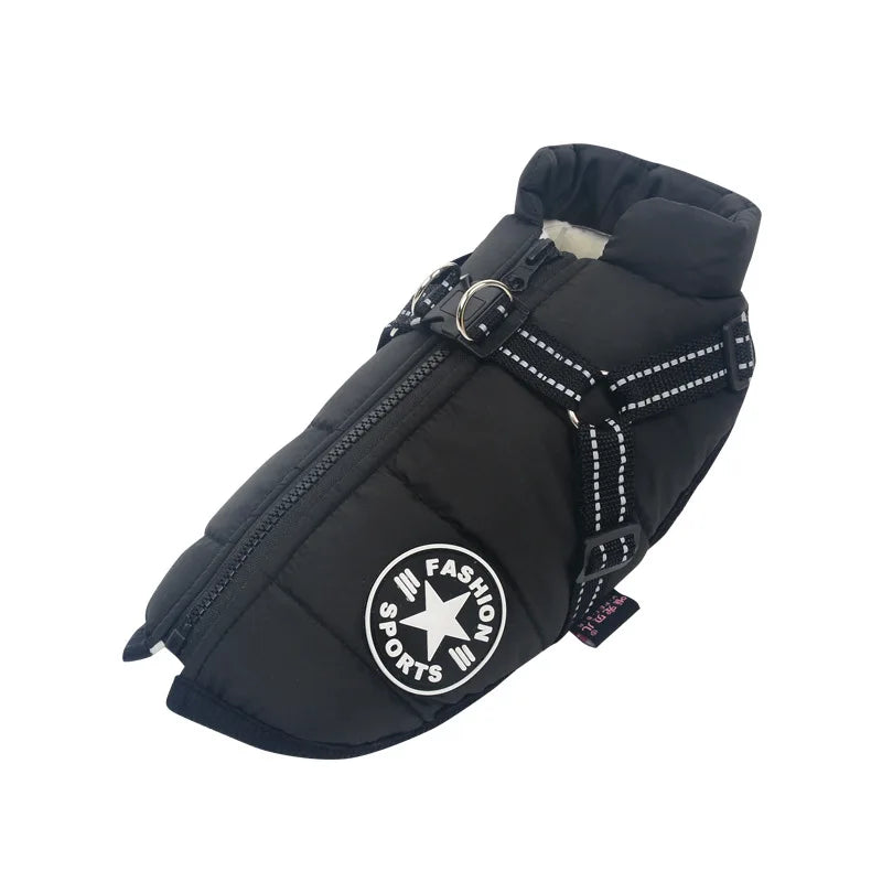 Waterproof Dog Jacket With Harness -
