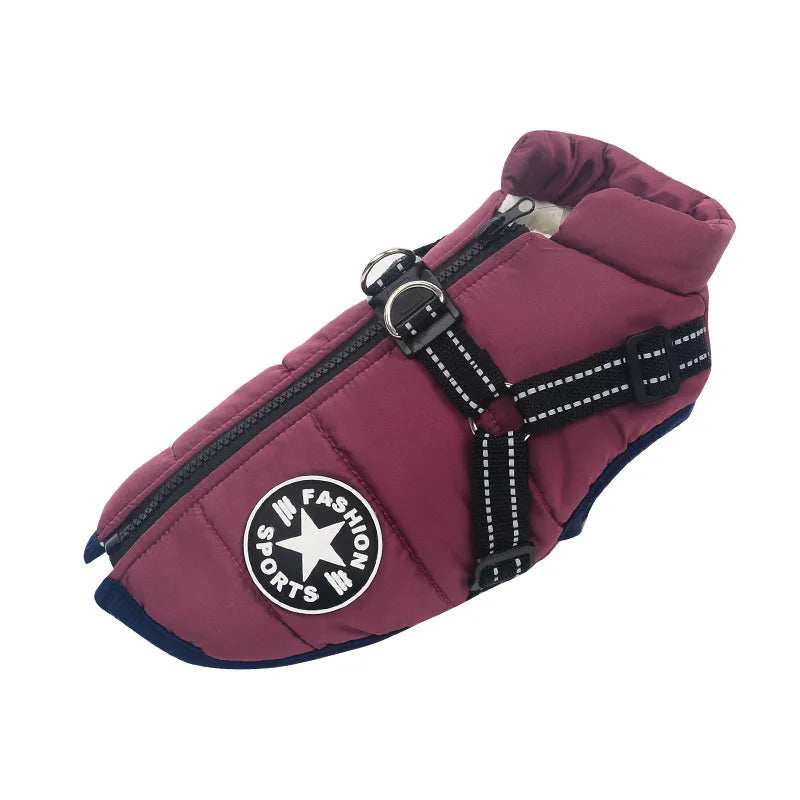 Waterproof Dog Jacket With Harness -