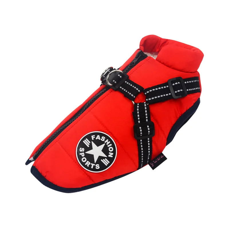 Waterproof Dog Jacket With Harness -