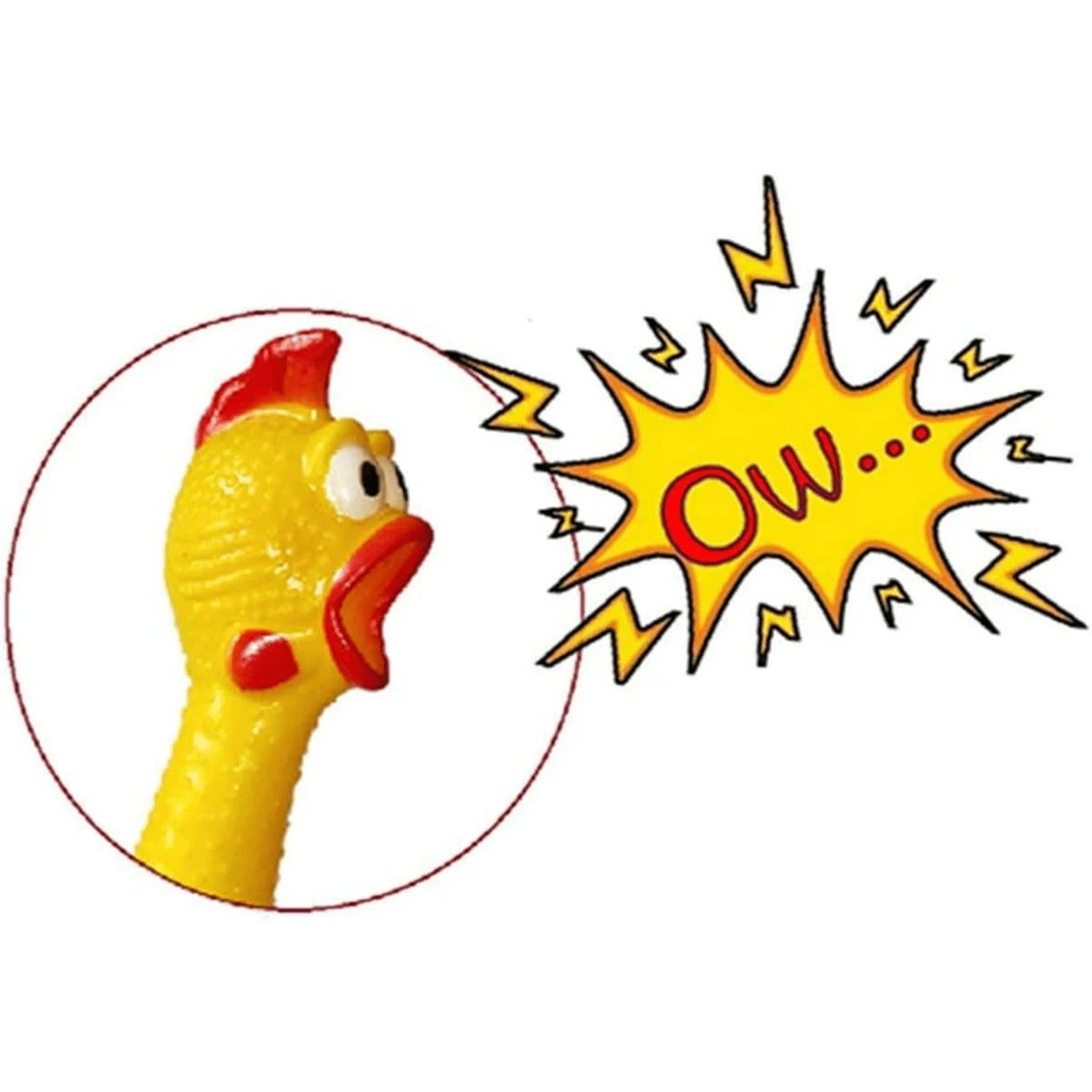 Yellow Rubber Chicken Squeaky Toy -
