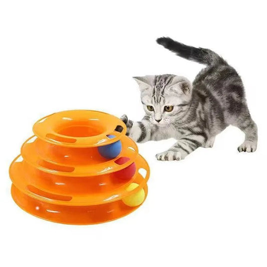 4-Level Cat Toy Tower with Roller Balls – Interactive Puzzle and Intelligence Training for Cats -  