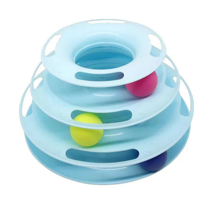 4-Level Cat Toy Tower with Roller Balls – Interactive Puzzle and Intelligence Training for Cats -  