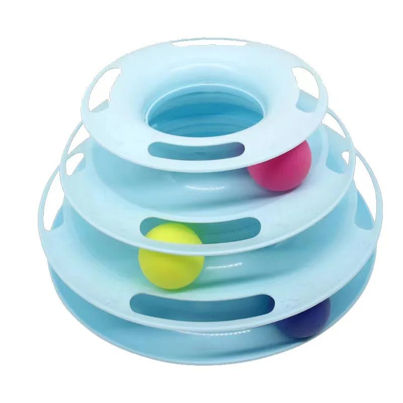 4-Level Cat Toy Tower with Roller Balls – Interactive Puzzle and Intelligence Training for Cats -  