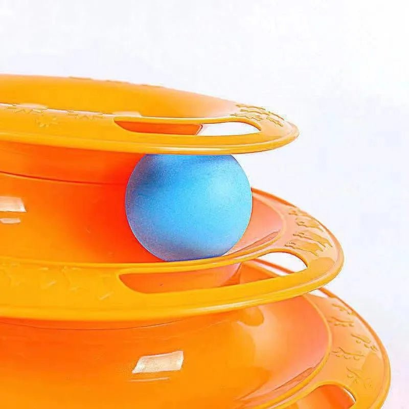 4-Level Cat Toy Tower with Roller Balls – Interactive Puzzle and Intelligence Training for Cats -  