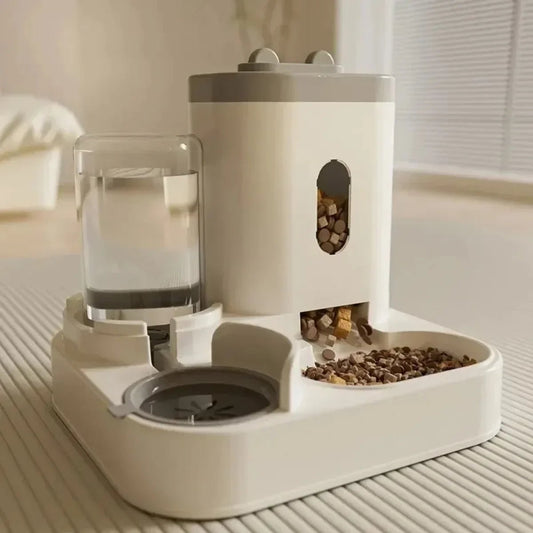 Automatic Dog Cat Feeder With Water Fountain -  