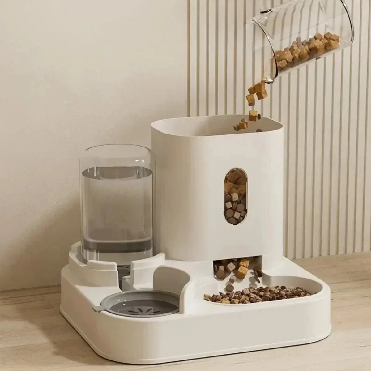 Automatic Dog Cat Feeder With Water Fountain -  