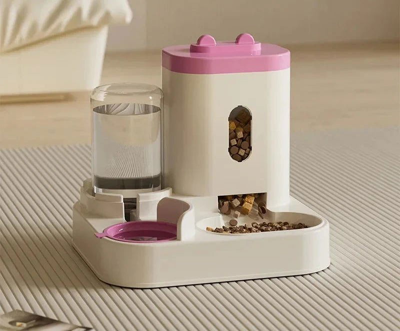 Automatic Dog Cat Feeder With Water Fountain -  