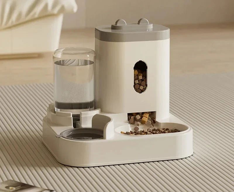 Automatic Dog Cat Feeder With Water Fountain -  
