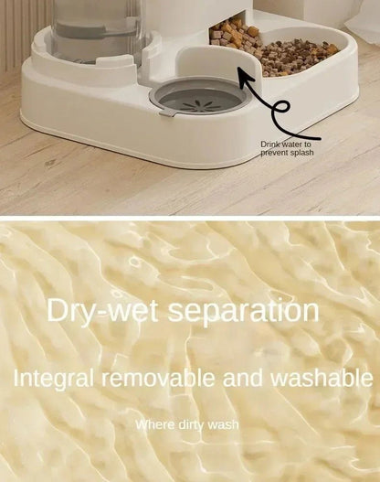 Automatic Dog Cat Feeder With Water Fountain -  