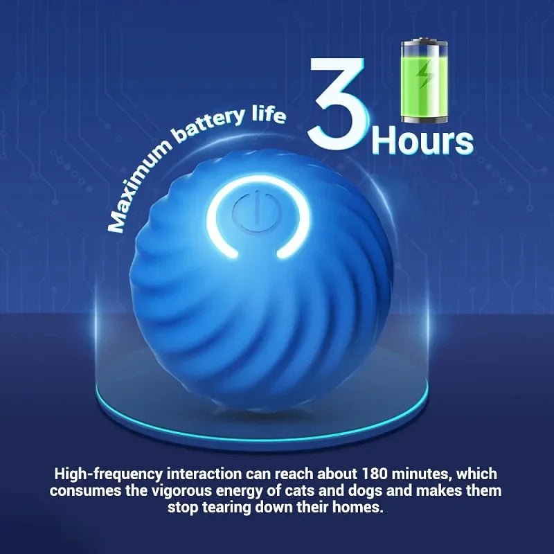 Automatic Moving Dog Toy Ball - USB Rechargeable Bouncing & Rolling Interactive Pet Toy -  