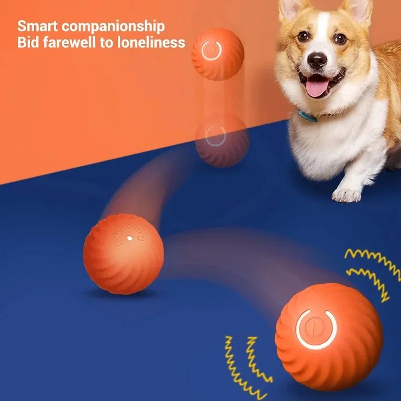 Automatic Moving Dog Toy Ball - USB Rechargeable Bouncing & Rolling Interactive Pet Toy - 