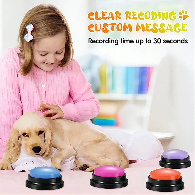 Dog Talking Button Toys for Pet Communication, Recordable Training Buttons -  