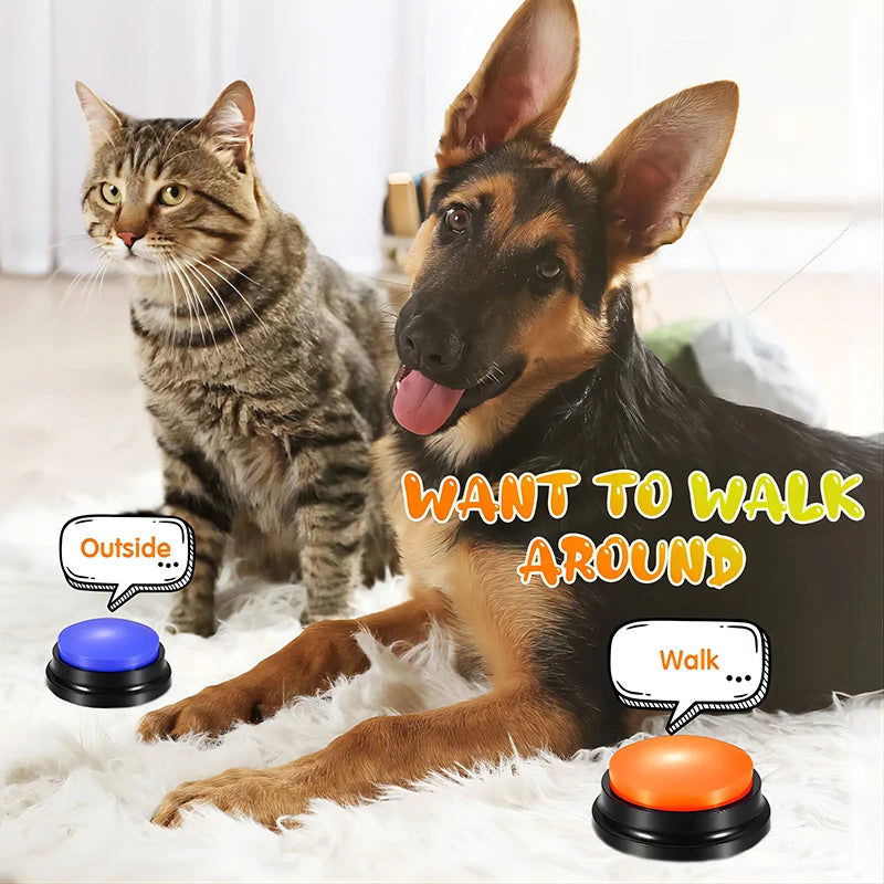 Dog Talking Button Toys for Pet Communication, Recordable Training Buttons -  