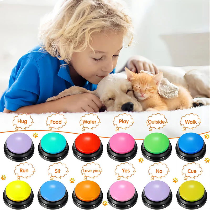 Dog Talking Button Toys for Pet Communication, Recordable Training Buttons -  