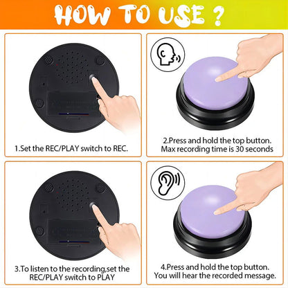 Dog Talking Button Toys for Pet Communication, Recordable Training Buttons -  