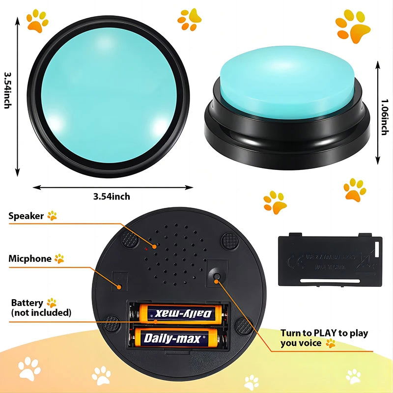 Dog Talking Button Toys for Pet Communication, Recordable Training Buttons -  