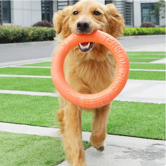 Dog Training Flying Ring – Interactive Puller Toy, Plaque & Tartar Prevention - 