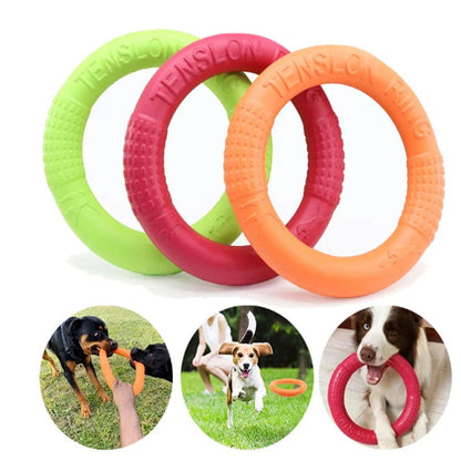 Dog Training Flying Ring – Interactive Puller Toy, Plaque & Tartar Prevention - 