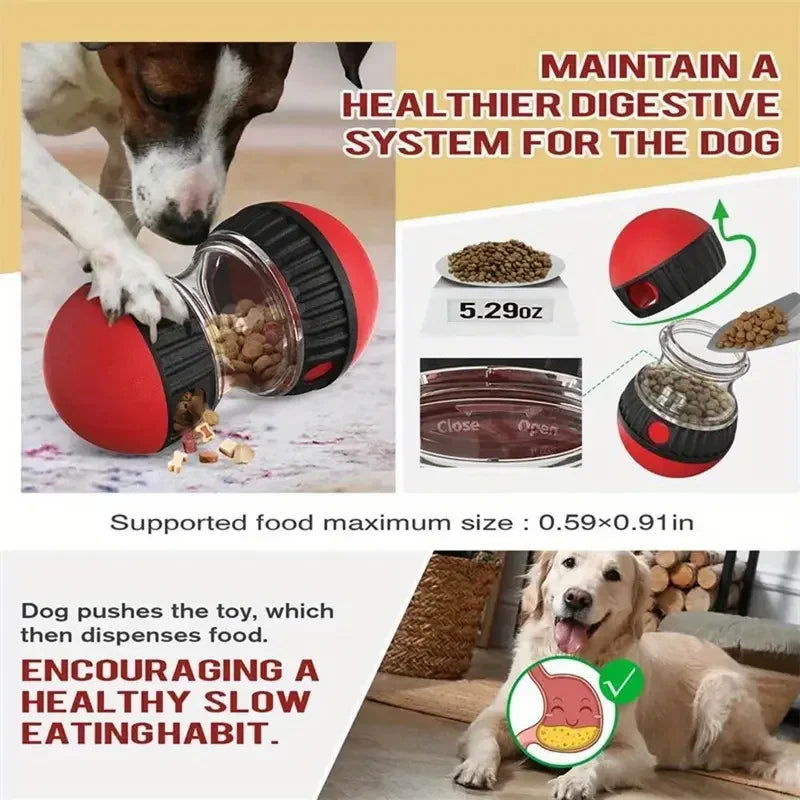 Dog Tumbler Leaky Food Ball – Slow Feeder for Intelligent Play, Stomach Protection, and Mental Stimulation - 