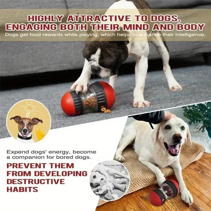 Dog Tumbler Leaky Food Ball – Slow Feeder for Intelligent Play, Stomach Protection, and Mental Stimulation - 