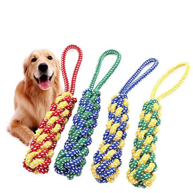 Durable Dog Toy Carrot Knot Rope Ball – Cotton Rope Chew Toy for Puppy Teeth Cleaning -  