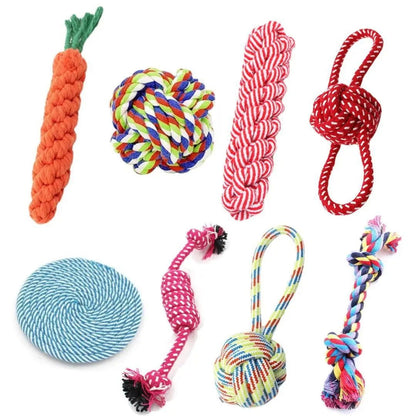 Durable Dog Toy Carrot Knot Rope Ball – Cotton Rope Chew Toy for Puppy Teeth Cleaning -  