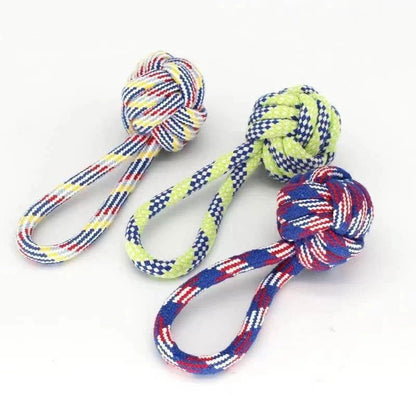 Durable Dog Toy Carrot Knot Rope Ball – Cotton Rope Chew Toy for Puppy Teeth Cleaning -  
