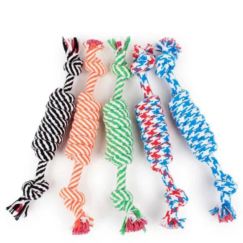 Durable Dog Toy Carrot Knot Rope Ball – Cotton Rope Chew Toy for Puppy Teeth Cleaning -  
