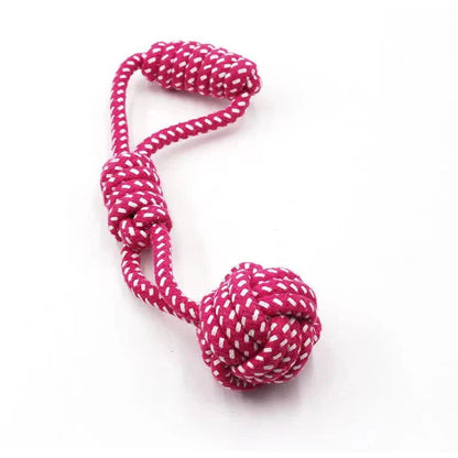 Durable Dog Toy Carrot Knot Rope Ball – Cotton Rope Chew Toy for Puppy Teeth Cleaning -  