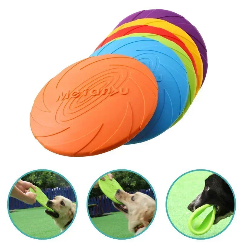 Durable Silicone Dog Frisbee - Flying Disc for Training and Fetch -  
