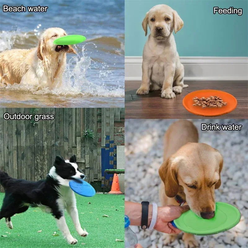 Durable Silicone Dog Frisbee - Flying Disc for Training and Fetch -  