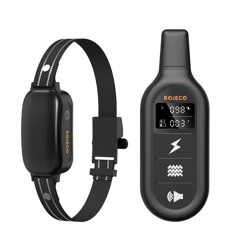 Electric Dog Training Collar with Digital Remote, IPX7 Waterproof, Rechargeable Bark Stop & Shock Vibration Control -  