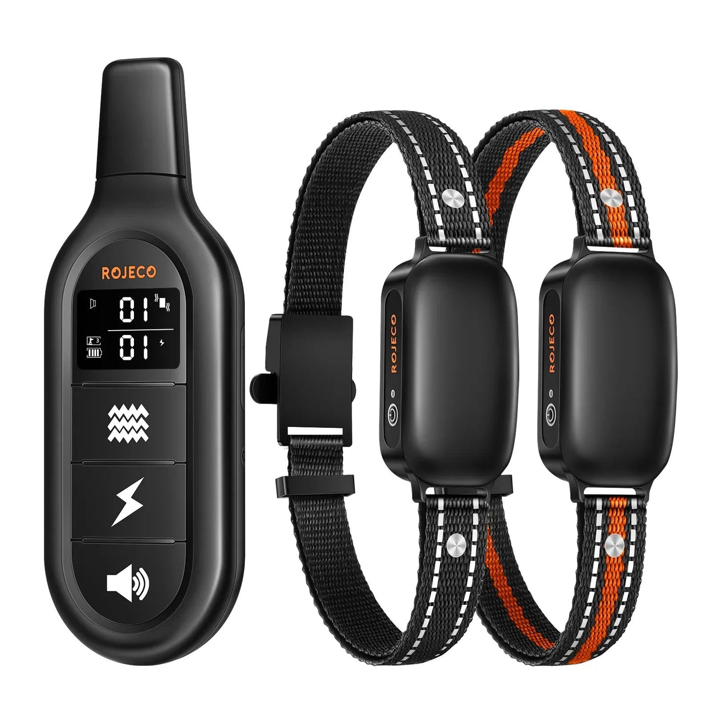 Electric Dog Training Collar with Digital Remote, IPX7 Waterproof, Rechargeable Bark Stop & Shock Vibration Control -  