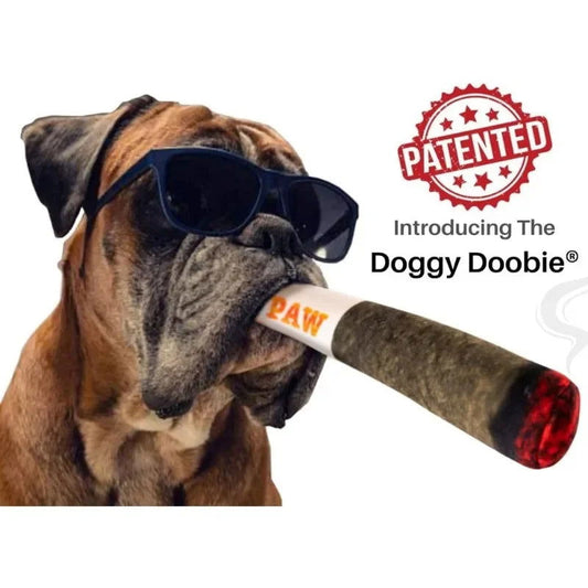 Funny Doggy Doobie Plush Squeaky Toy - 