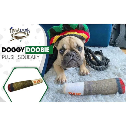 Funny Doggy Doobie Plush Squeaky Toy - 