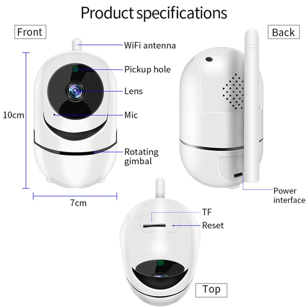 Pet Monitor camera CCTV Security Protection AI Tracking Audio Wireless Surveillance Camera