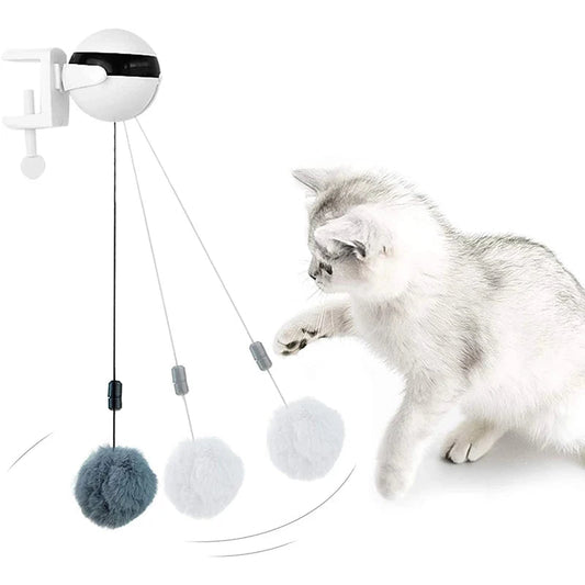 Interactive Electric Cat Teaser Toy – YoYo Lifting Ball with Rotating Motion & Flutter for Cats -  