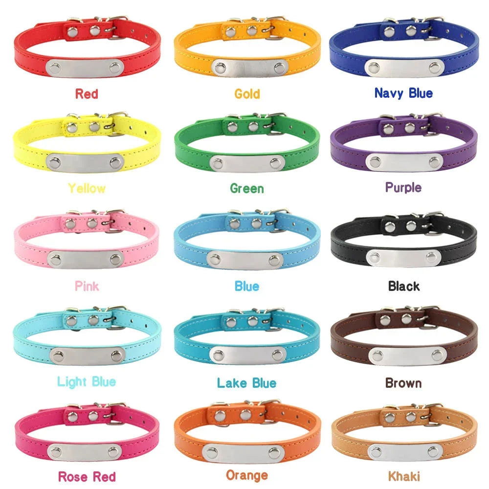 Personalized Dog Leather Collar - 