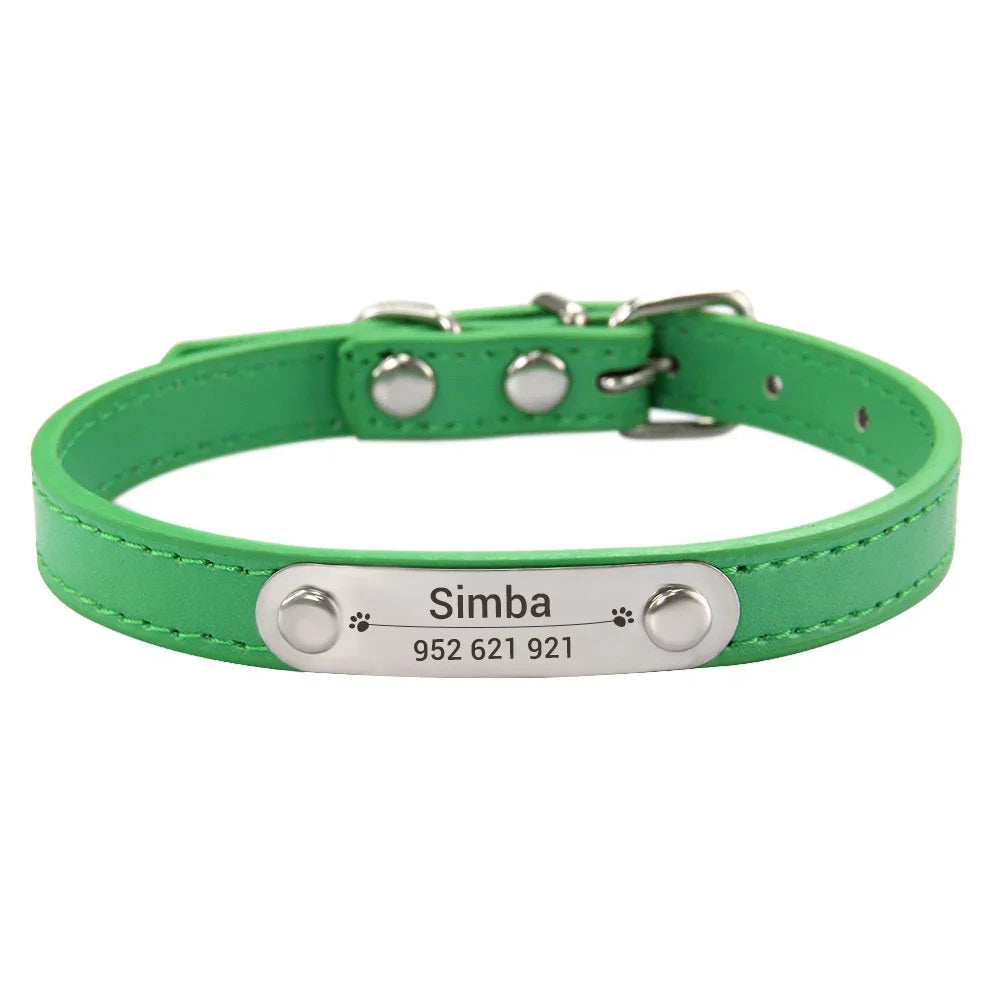 Personalized Dog Leather Collar - 