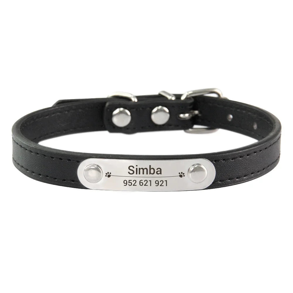 Personalized Dog Leather Collar - 