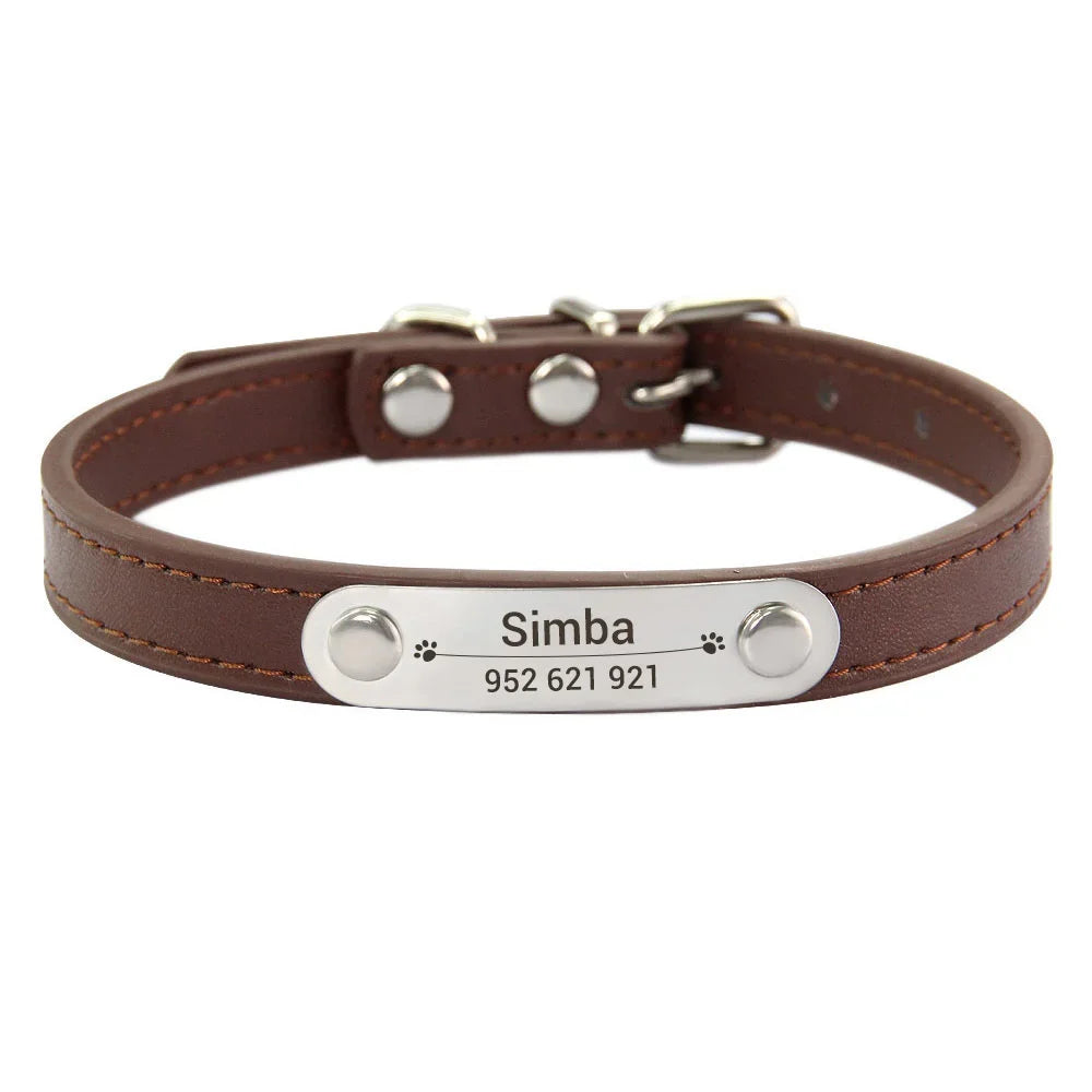 Personalized Dog Leather Collar - 