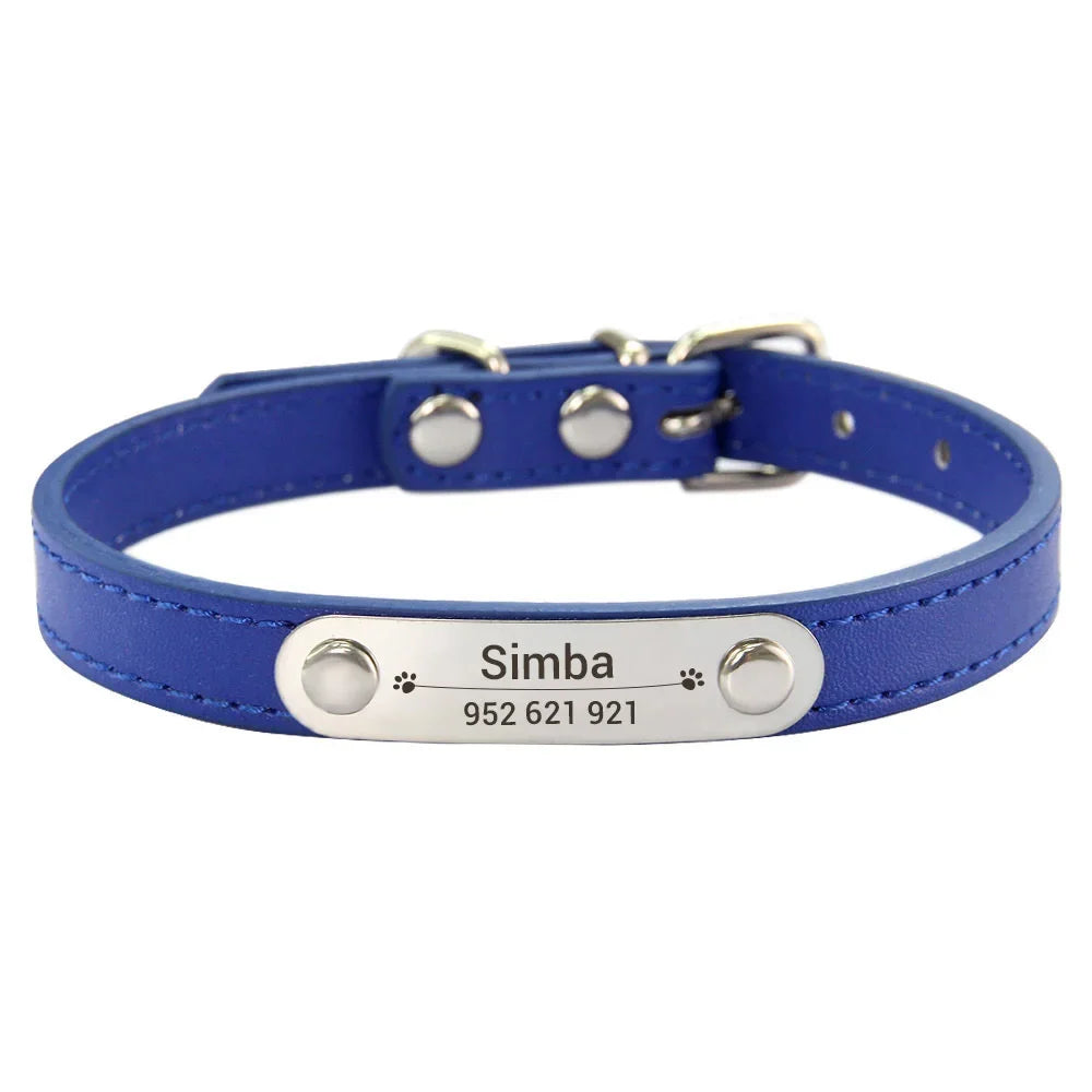 Personalized Dog Leather Collar - 