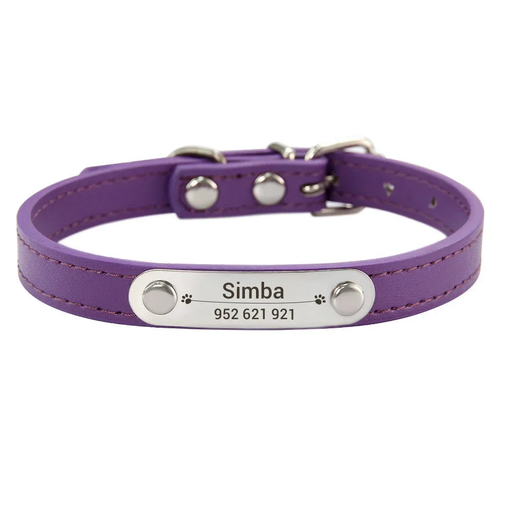 Personalized Dog Leather Collar - 