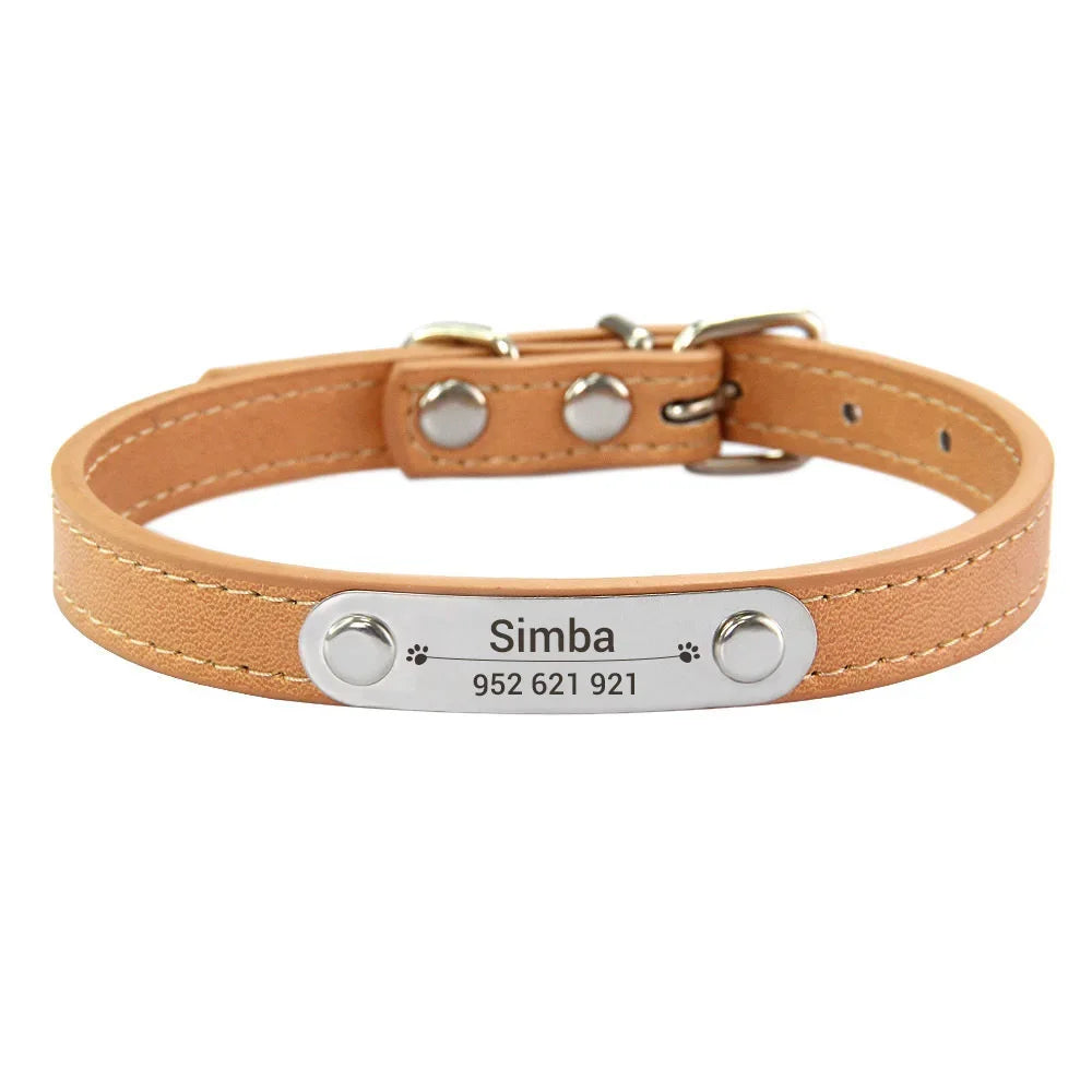 Personalized Dog Leather Collar - 